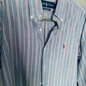 Small striped Ralph Lauren Oxford blue red